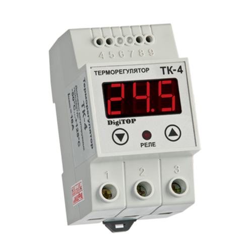 Терморегулятор цифровий DigiTOP DS18B20 ТК-4 на DIN-рейку з датчиком (27872090)