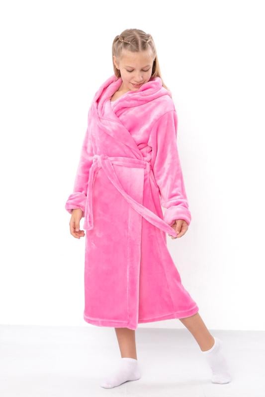Халат дитячий махровий для дівчинки Носи Своє однотонний з капюшоном р. 42 Світло-рожевий​ (6390-034-5)