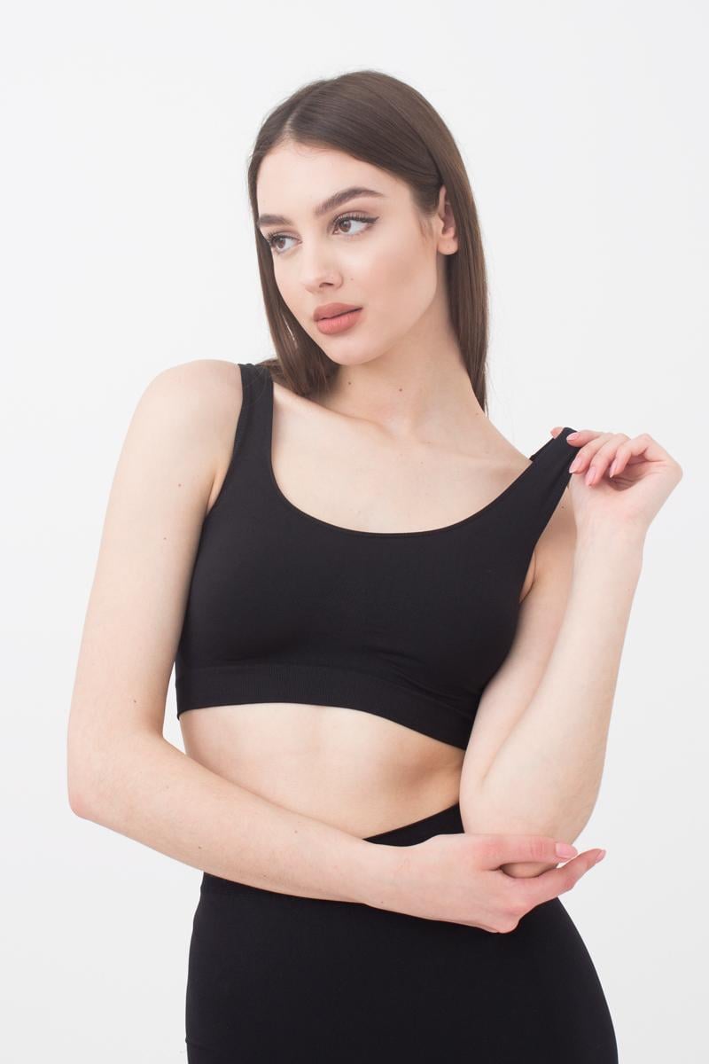 Топ безшовний Giulia TANK TOP на широких бретелях S/M Black (4823102996325)