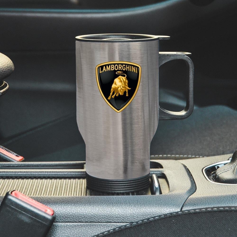 Термокружка автомобильная с логотипом Lamborghini 450 мл Серебристый (22802263)