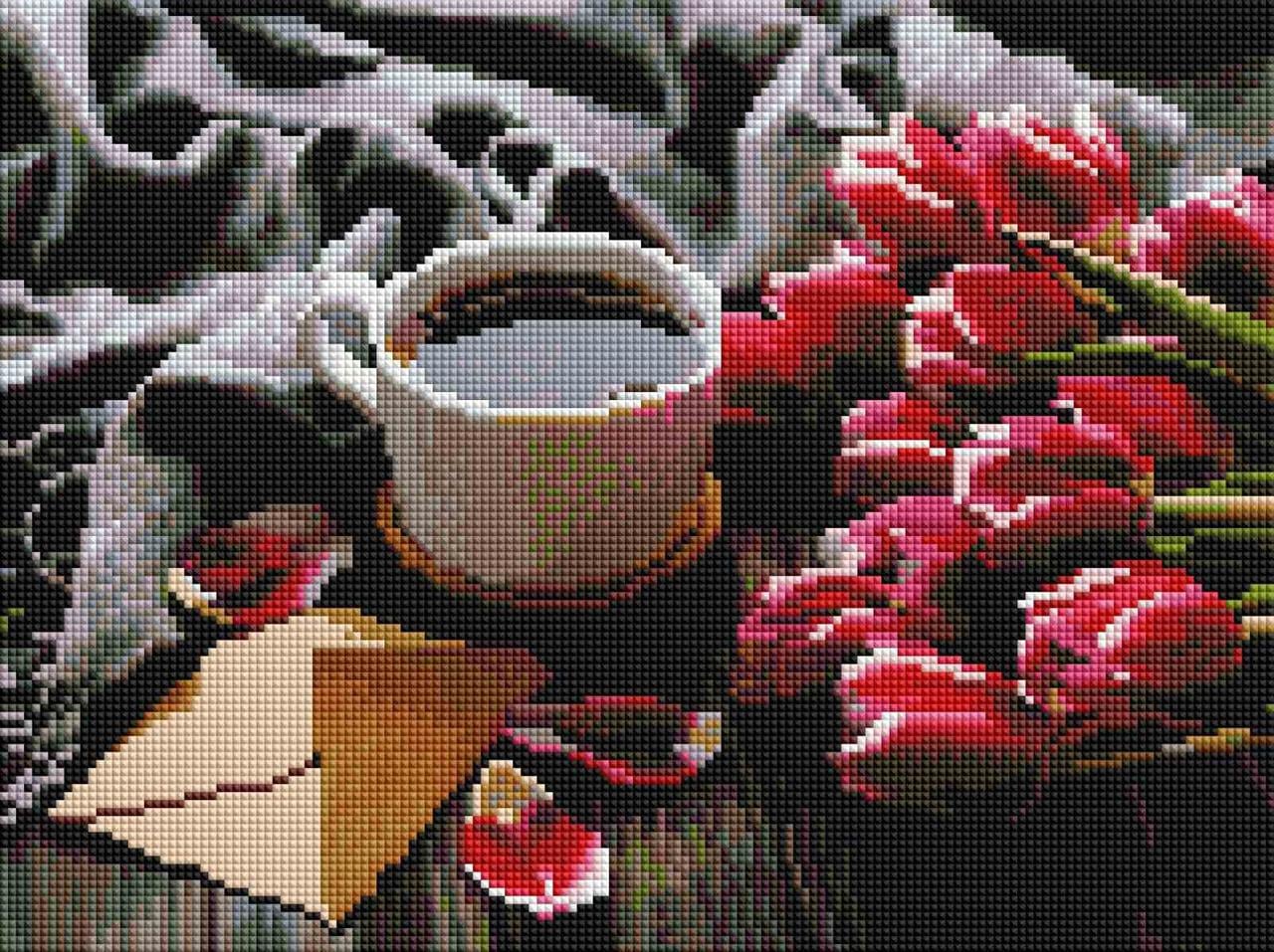 Алмазная мозаика ColorArt Кофе и тюльпаны 30х40 см (ST460)