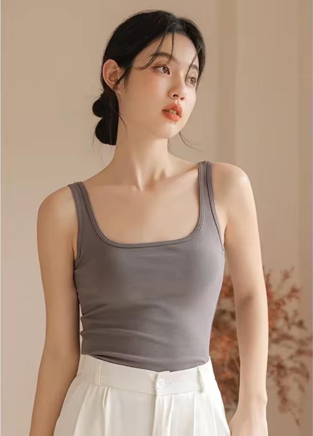 Майка жіноча бавовняна Comfort з вкладишами One size Сірий (1864-44-01) - фото 4