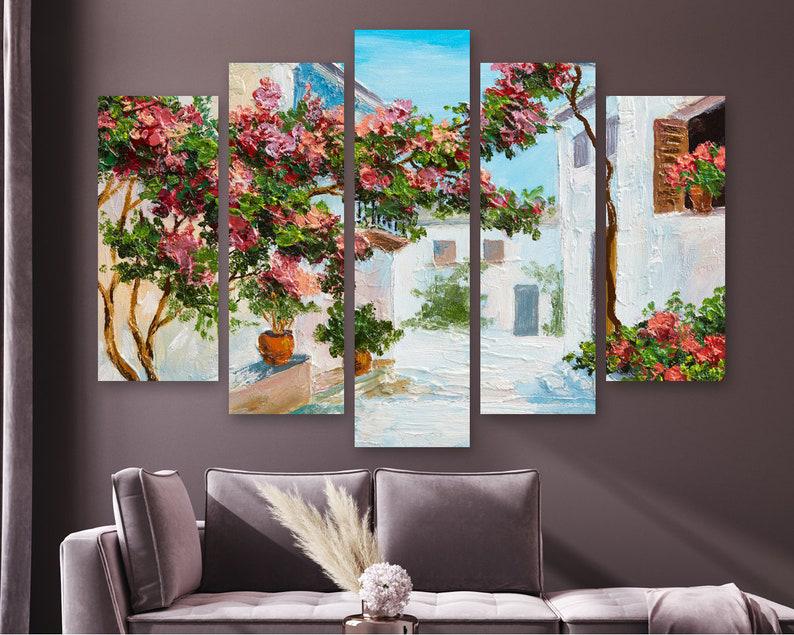 Модульная картина на холсте KIL Art Греческая улица из пяти частей 112x68 см (M51_M_97)
