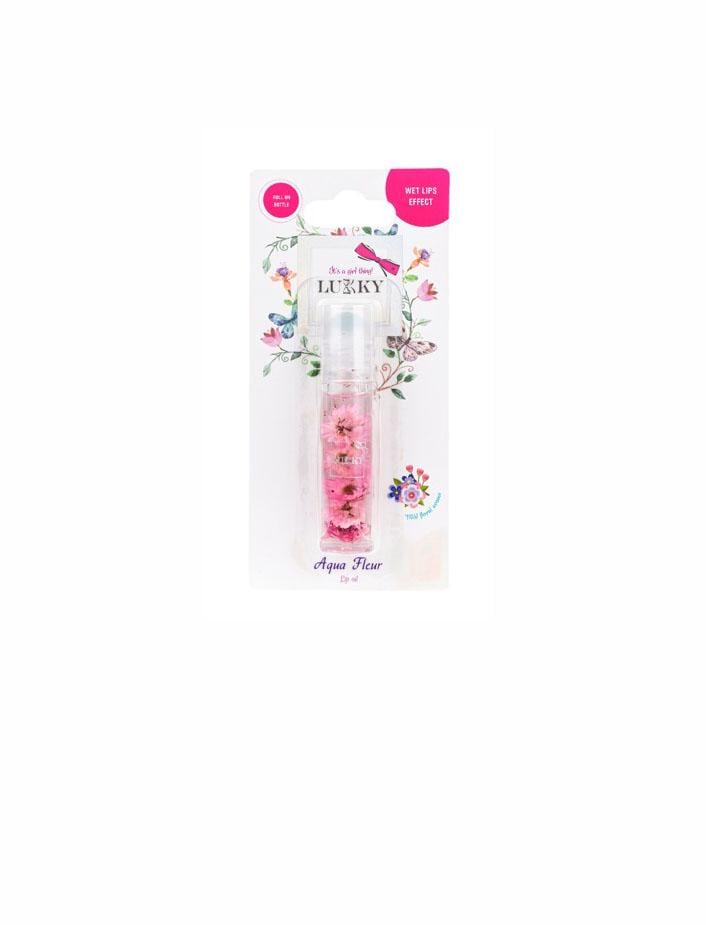 Масло-блеск для губ в ролике Aqua Fleur с розовыми цветами Lukky (T22004)