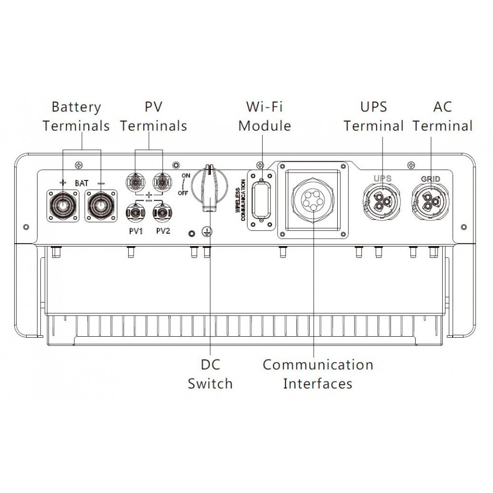 Інвертор гібридний сонячний INVT BD5KTL-LL1 48V 25А 5 кВт (2380238312) - фото 4