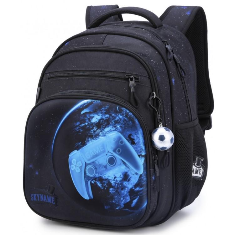 Школьный рюкзак для мальчика Winner One SkyName с ярким принтом 6-10 лет Черный (R3-268)