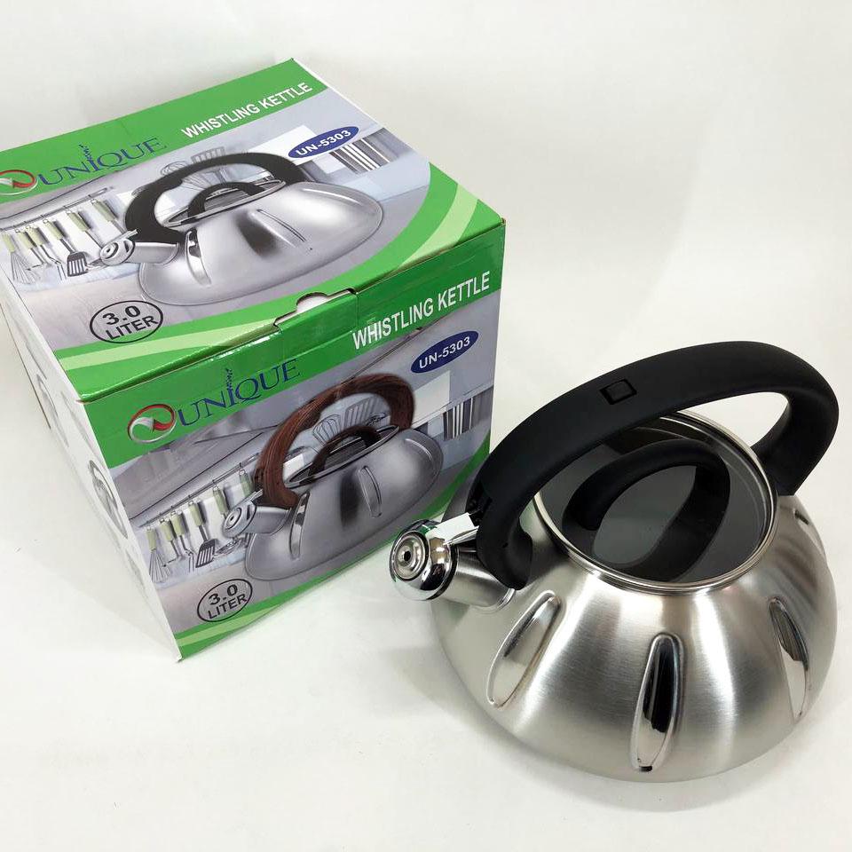 Чайник со свистком Unique 3 л Черный (UN-5303) - фото 6