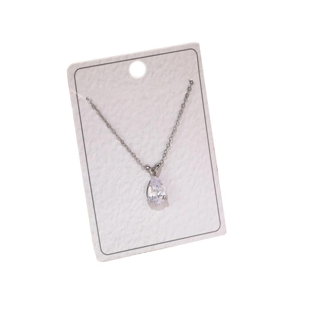 Цепочка женская на шею с кулоном Капля Серебристая (3000004133)