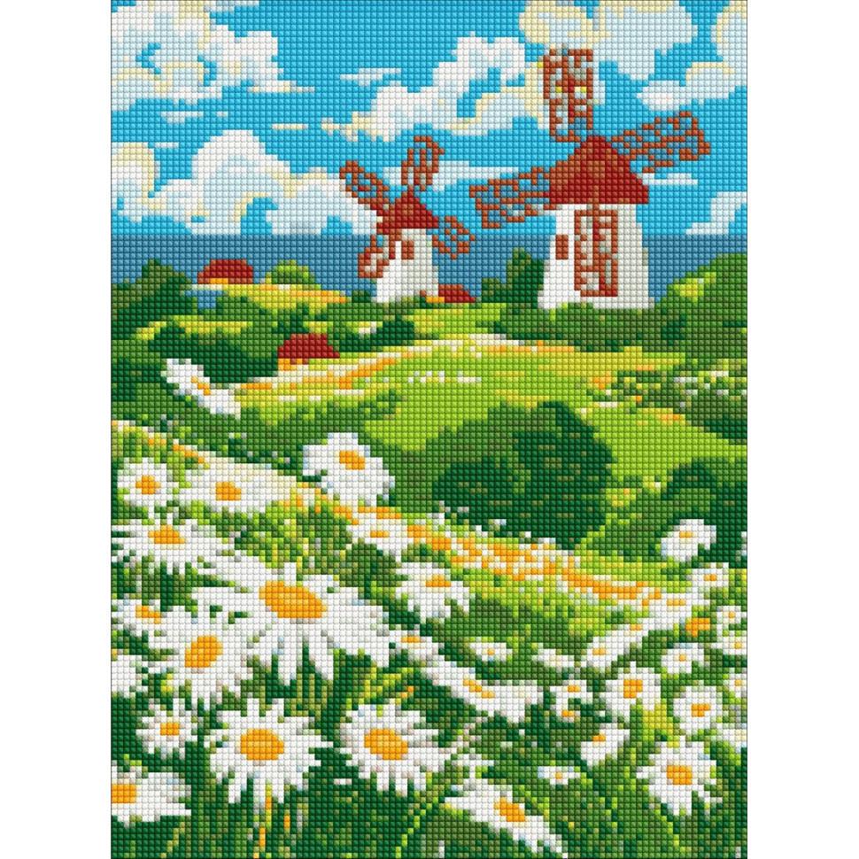 Алмазная мозаика Ideyka Поле ромашек 30x40 см (AMO8148)