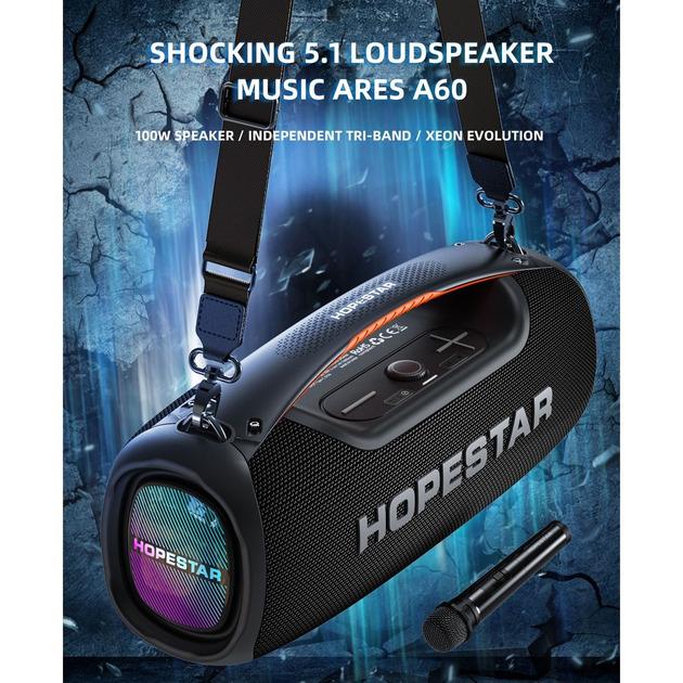 Колонка бездротова Bluetooth HOPESTAR A60 з мікрофоном - фото 10