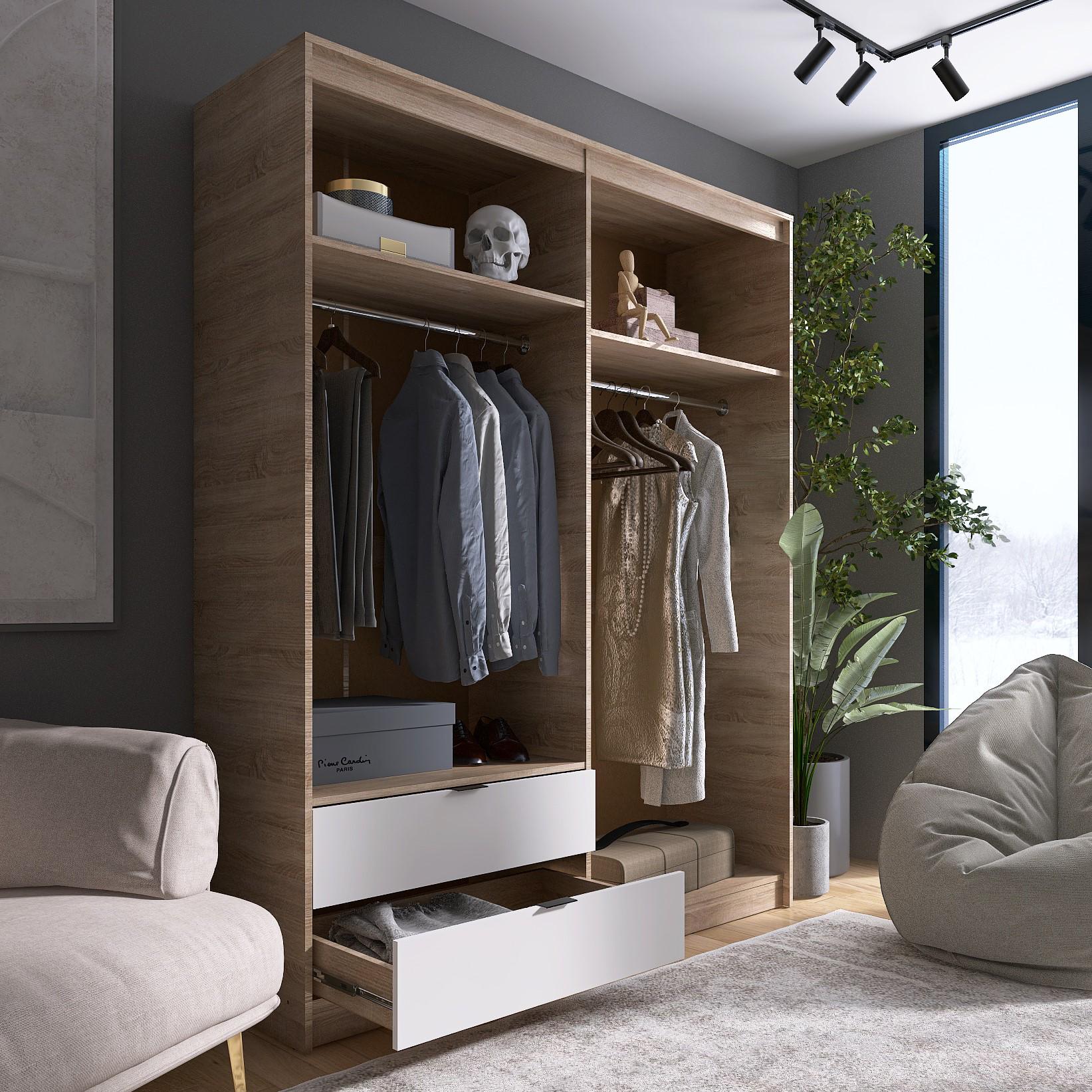 Шкаф Everest Сити 1600 1602х500х2046 мм Сонома/Белый (11433) - фото 3 Шкаф Everest Сити 1600 1602х500х2046 мм Сонома/Белый (11433) - фото 3