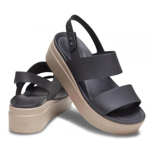 Сандали женские Crocs Brooklyn Low Wedge р. 39/40 Black/Mushroom (14856)