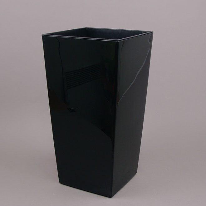 Горшок пластмассовый FINEZJA 80759 с вкладом 40х40 см Черный (DR017540)