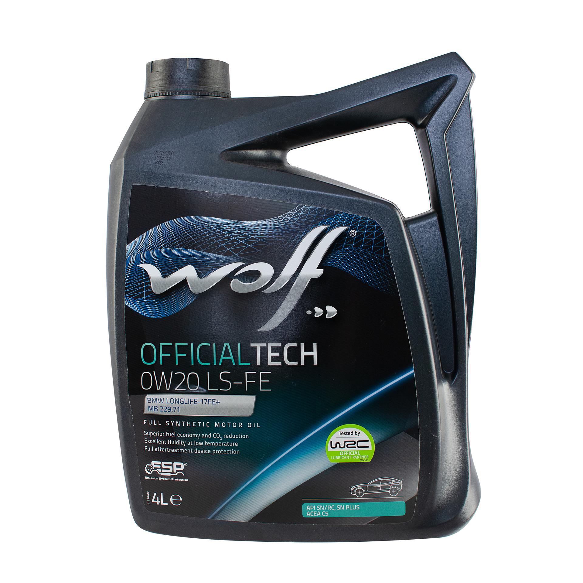 Мастило моторне Wolf Officialtech 0W20 LS-FE 4 л - фото 1