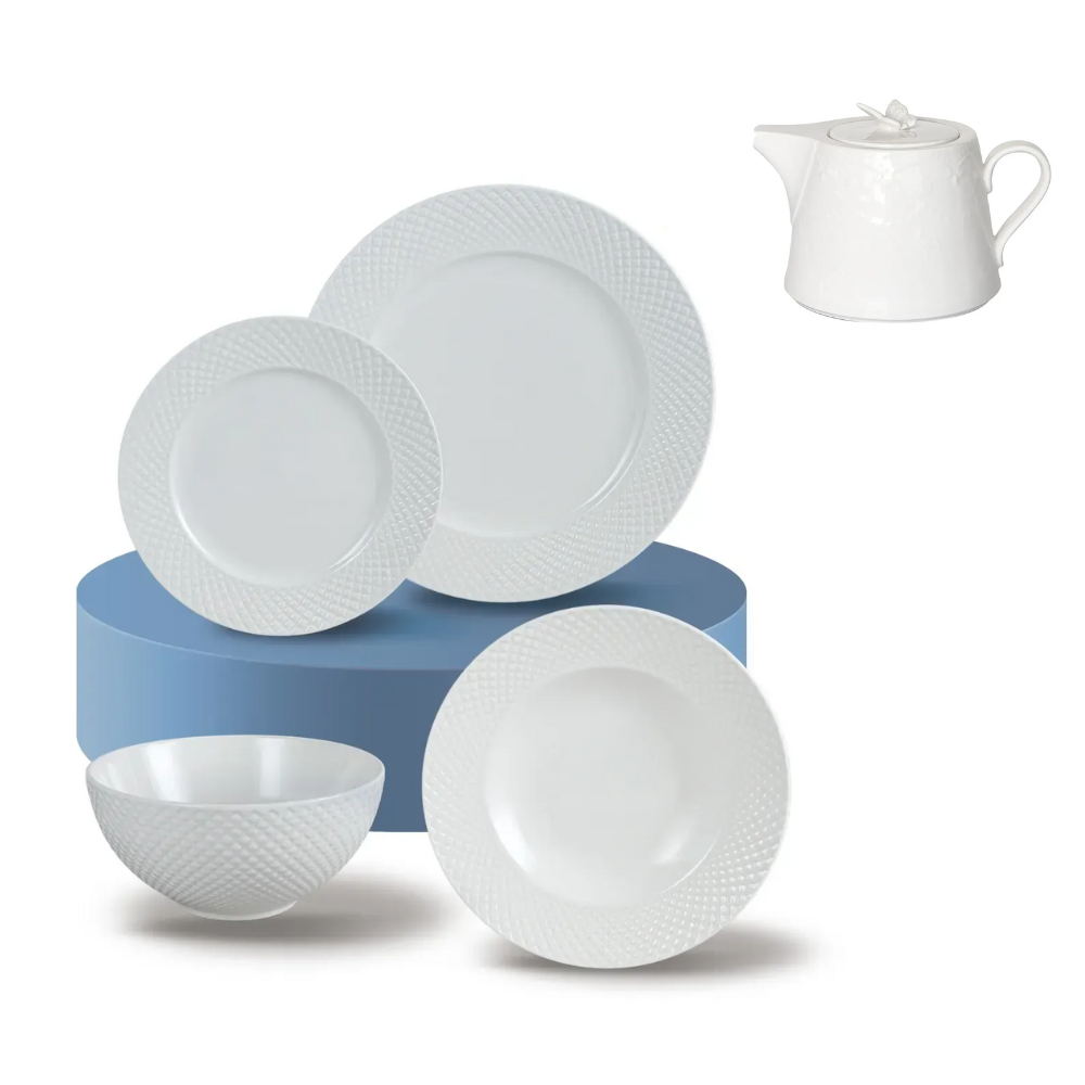 Столовый сервиз фарфоровый Krauff Brilliant Collection с чайником,17 пр (55-333-287)