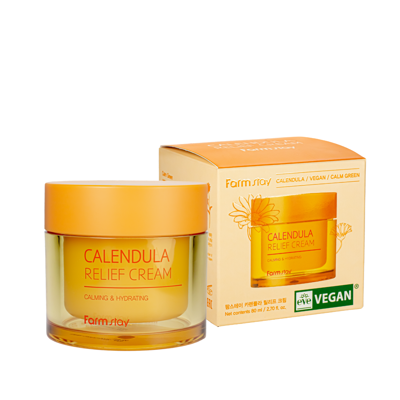 Крем для лица восстанавливающий FarmStay Calendula Relief Cream с календулой 80 мл (2113506492)