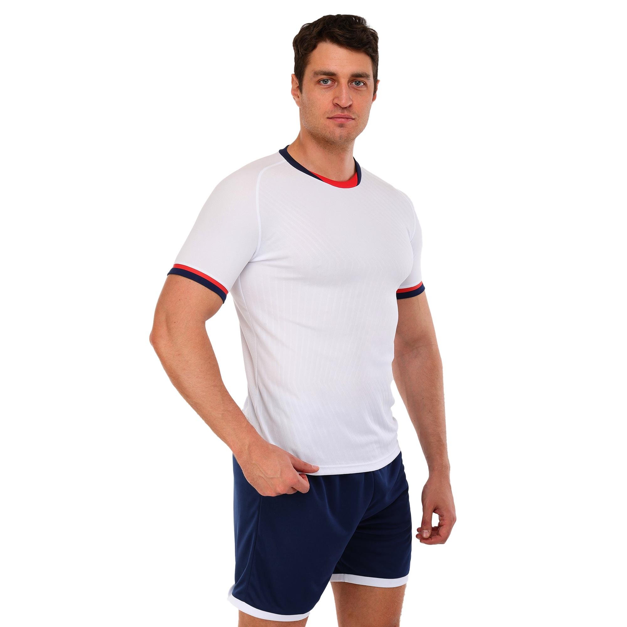 Форма футбольная комплект Lingo JG-6319 футболка/шорты полиэстер S Белый-темно-синий (JG-6319_Белый-темно-синий_S)