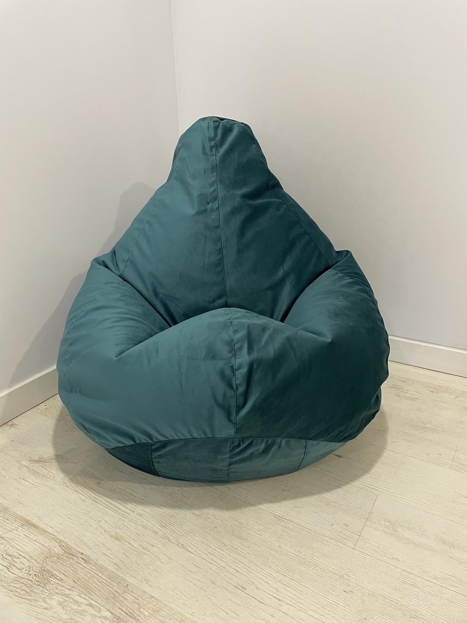 Бескаркасное кресло-мешок SkyPuff MEGA Груша Велюр Florida XXXL 160х120 см Emerald (160114)