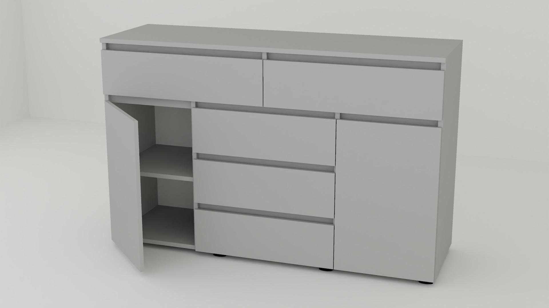 Комод Алекса СН-232/38 140х38х90 см Серый