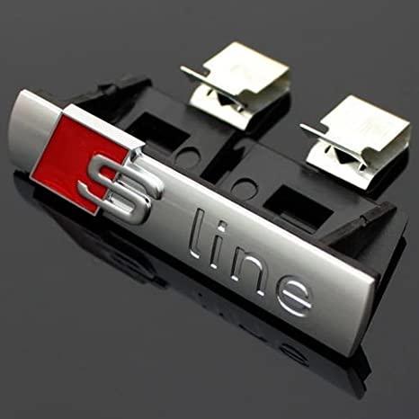 Эмблема Audi S-line на решетку радиатора 72х17 мм Хром матовый (1163463447)