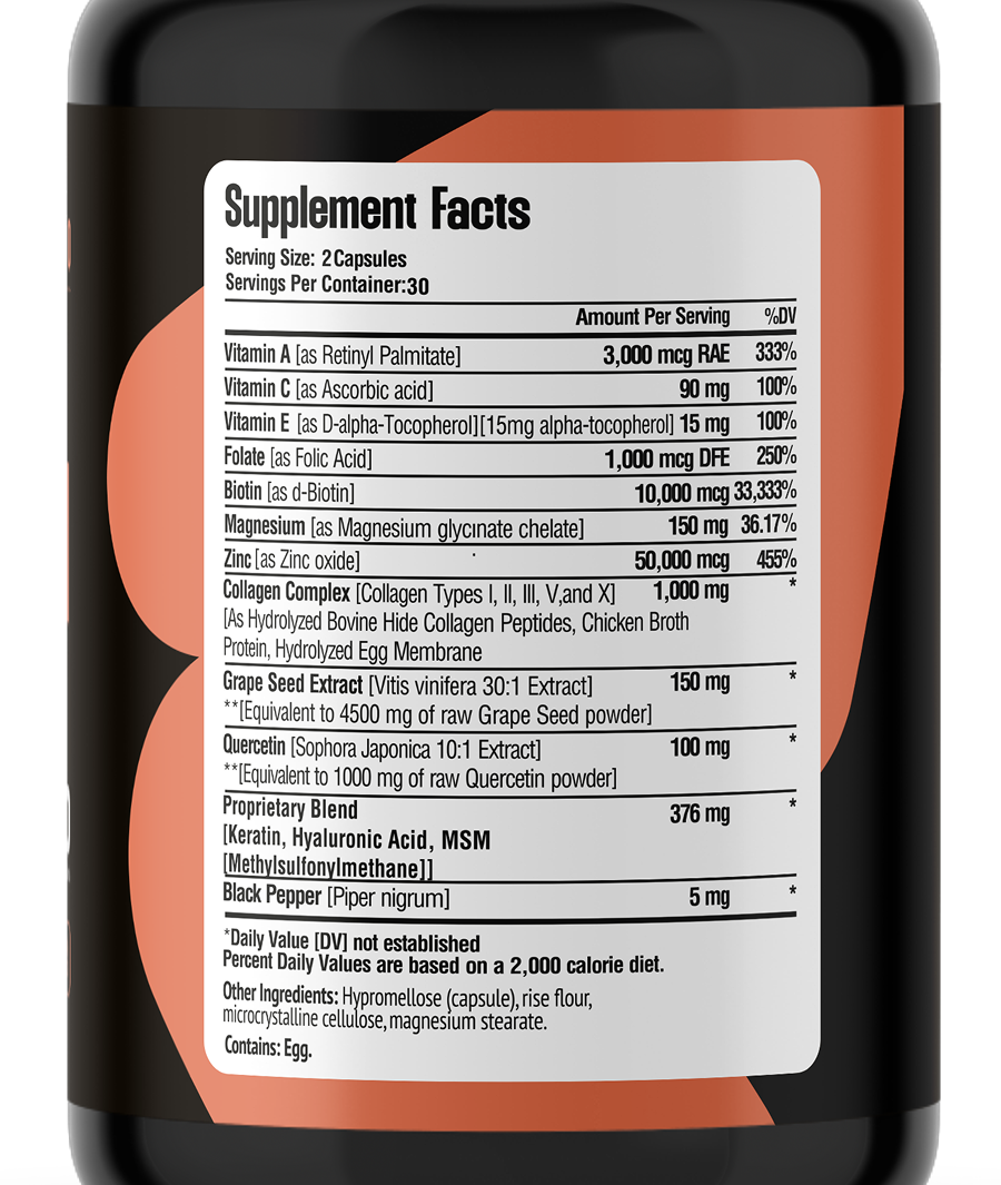 Натуральные добавки Коллаген/биотин/Кератин и гиалуроновая кислота 14в1 60 капс. - фото 3