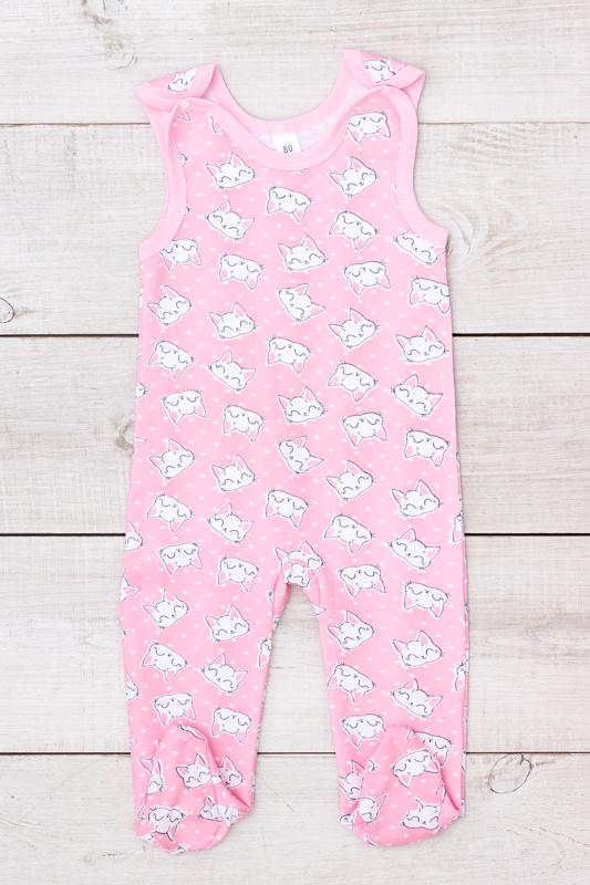 Повзуни дитячі ясельні Вушка для дівчинки на кнопках Носи Своє 68 см Рожевий (5035-024-5)