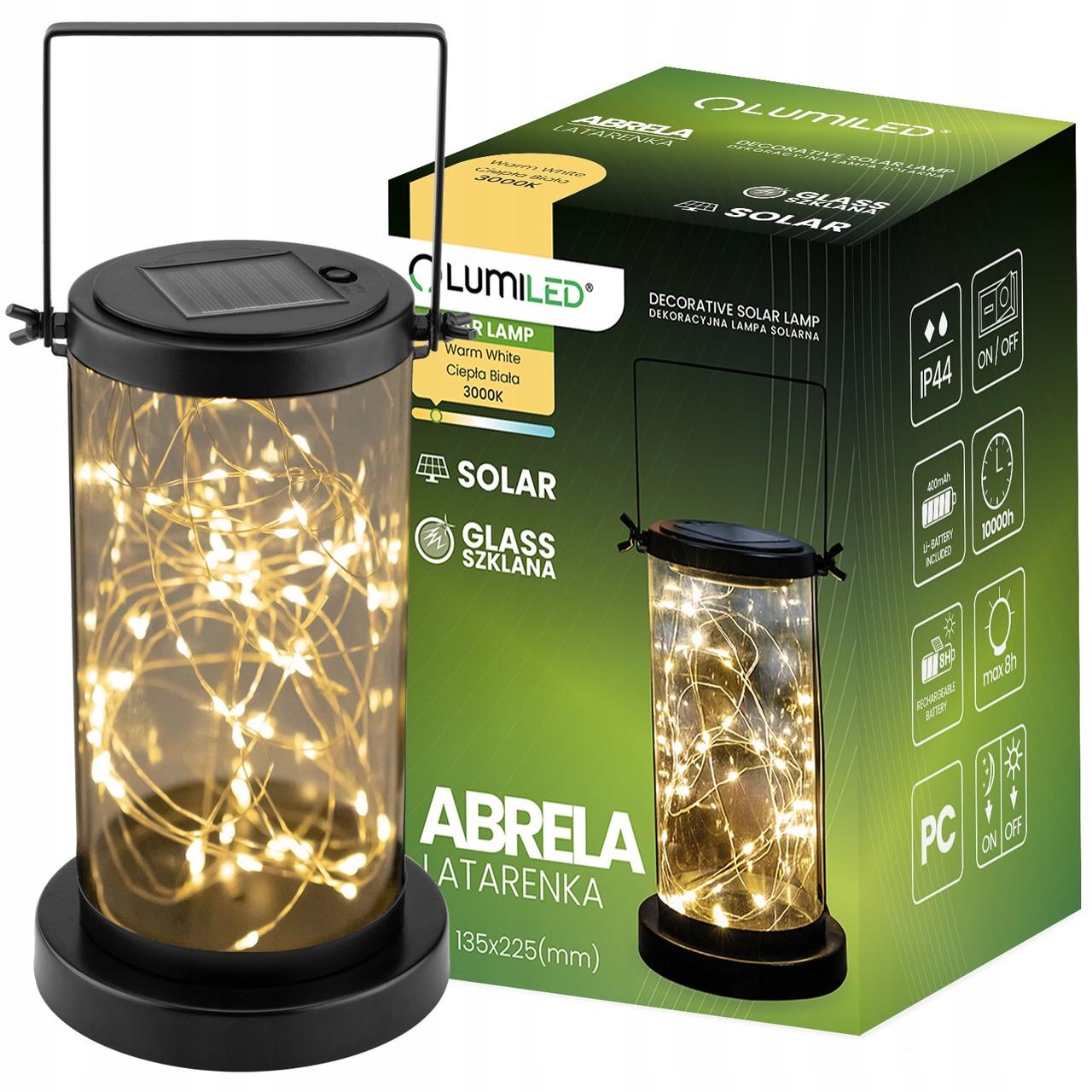 Фонарь настольно-подвесной декоративный LED Lumiled Abrela 3000 K IP44 датчик сумерек Теплый свет (LUMSOL1160)