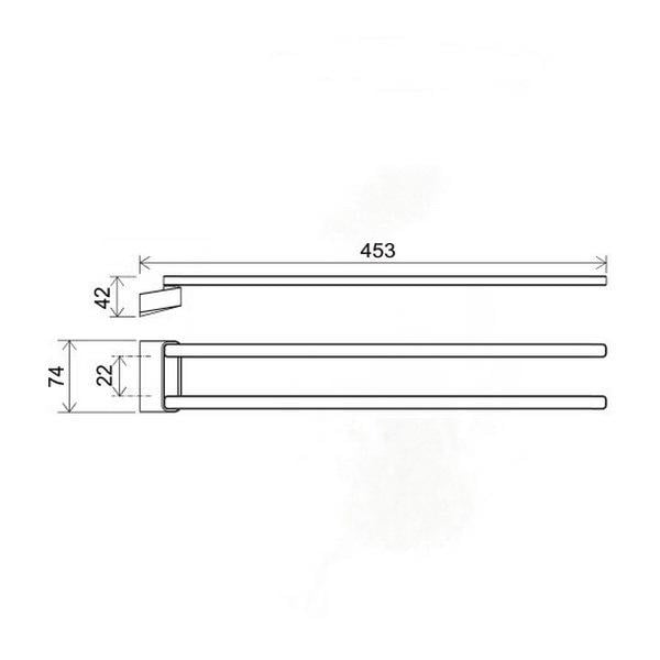 Полотенцедержатель Ravak 10° X07P328 поворотный двойной Хром (85473) - фото 2