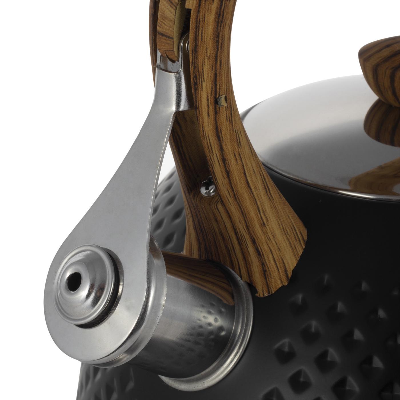 Чайник со свистком Kamille KM-1098 из нержавеющей стали и бакелитовой ручкой 2,7 л Черный (150-84-1098) - фото 5 Чайник со свистком Kamille KM-1098 из нержавеющей стали и бакелитовой ручкой 2,7 л Черный (150-84-1098) - фото 5