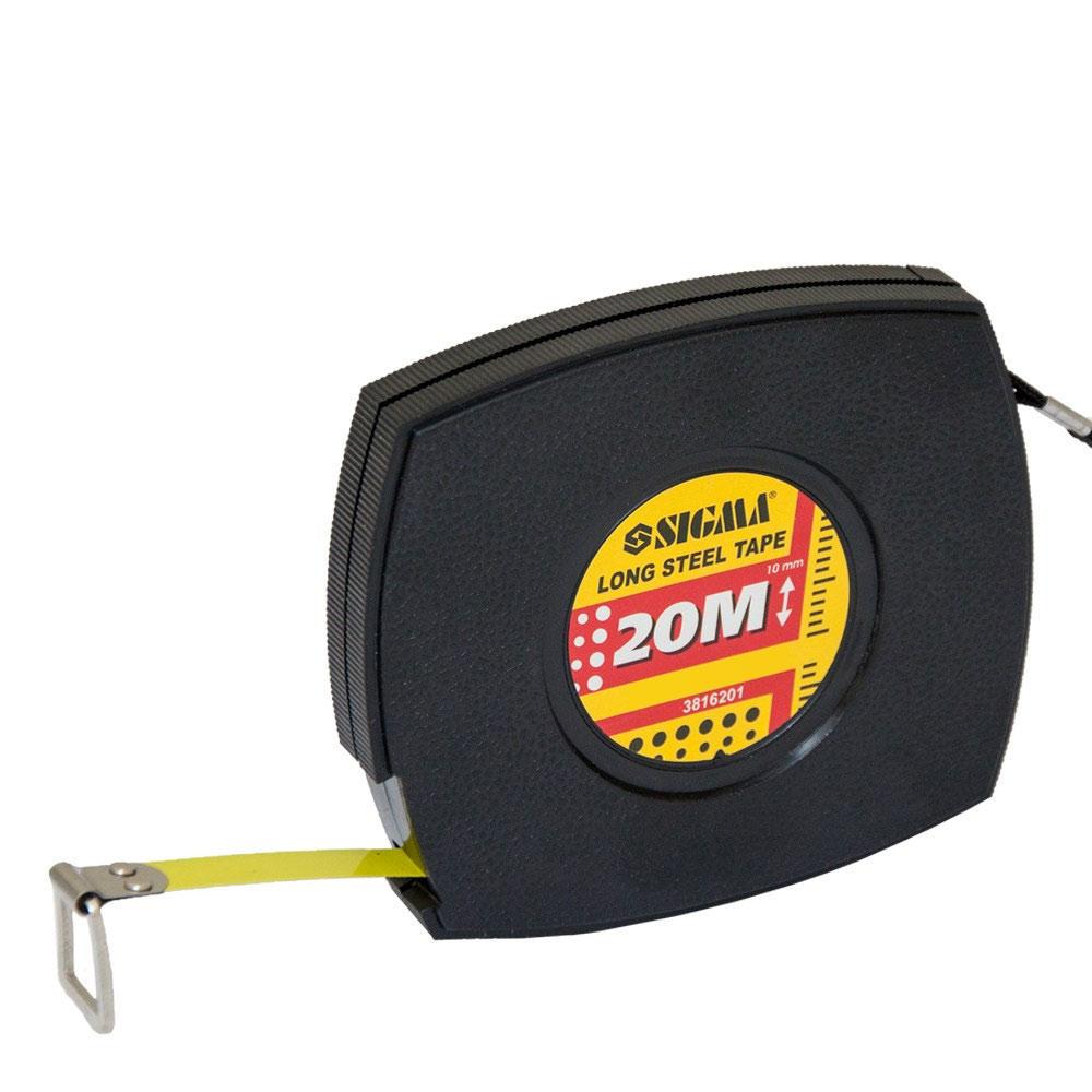 Рулетка стальная Sigma лента 20 м 10 мм Черный (3816201)