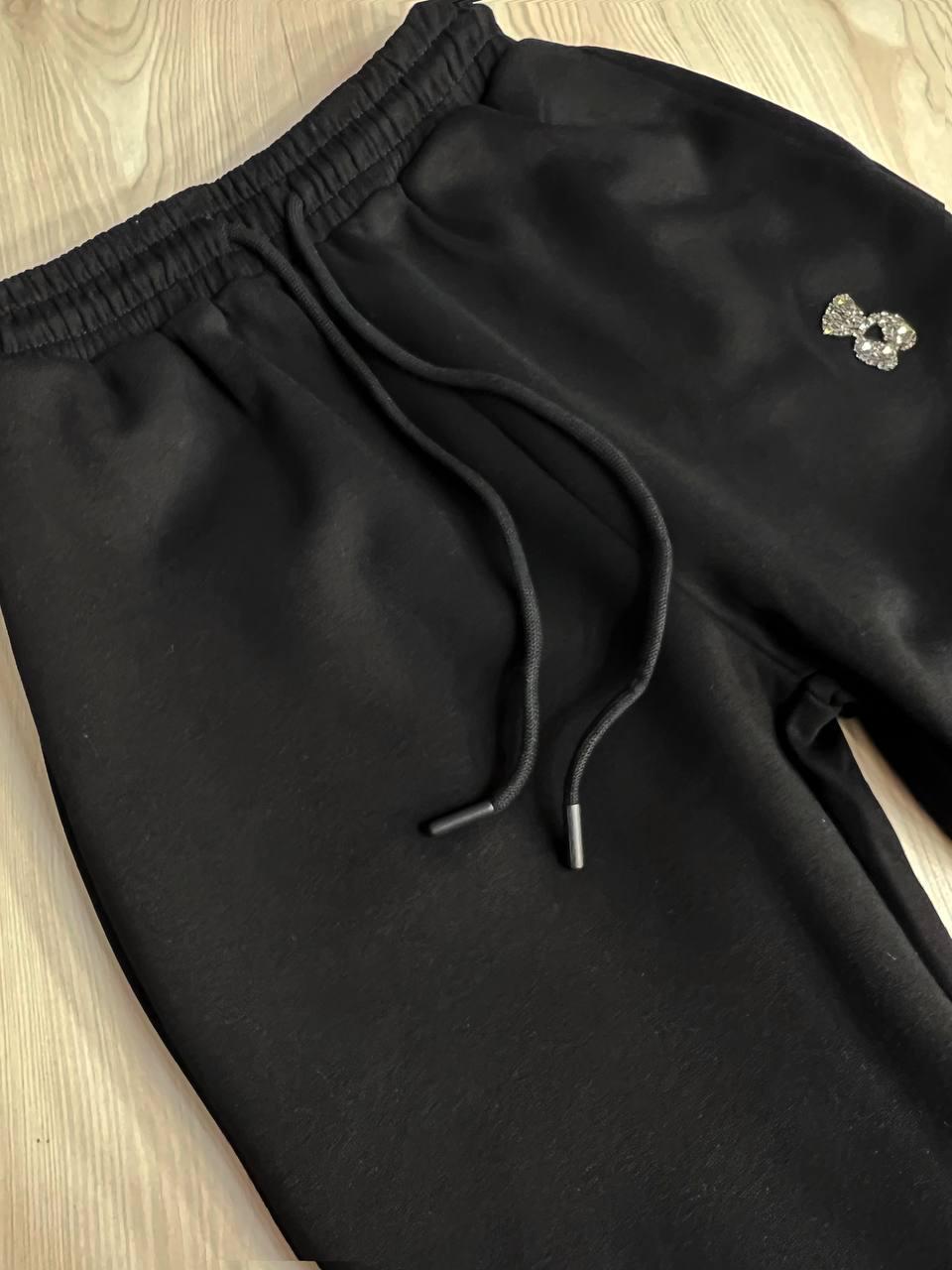 Костюм женский A-N 2735 с мишкой в камешках худи и брюки XL Черный (4516) - фото 8 Костюм женский A-N 2735 с мишкой в камешках худи и брюки XL Черный (4516) - фото 8