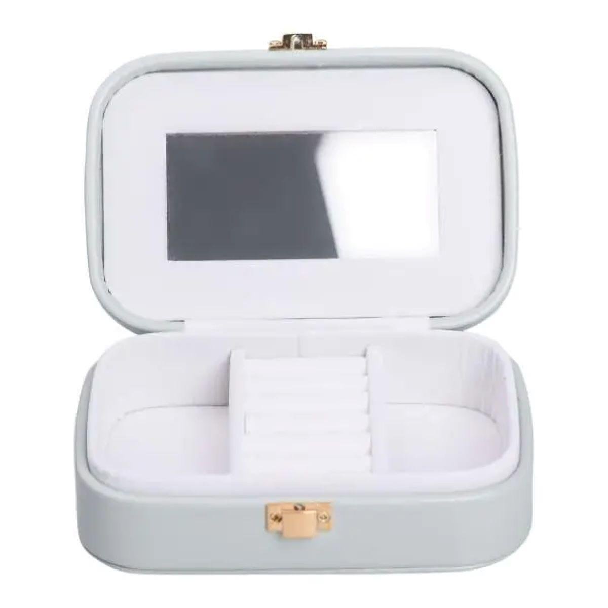 Ящик для украшений из экокожи с зеркалом 15х10х5 см (HP-5-33TU)