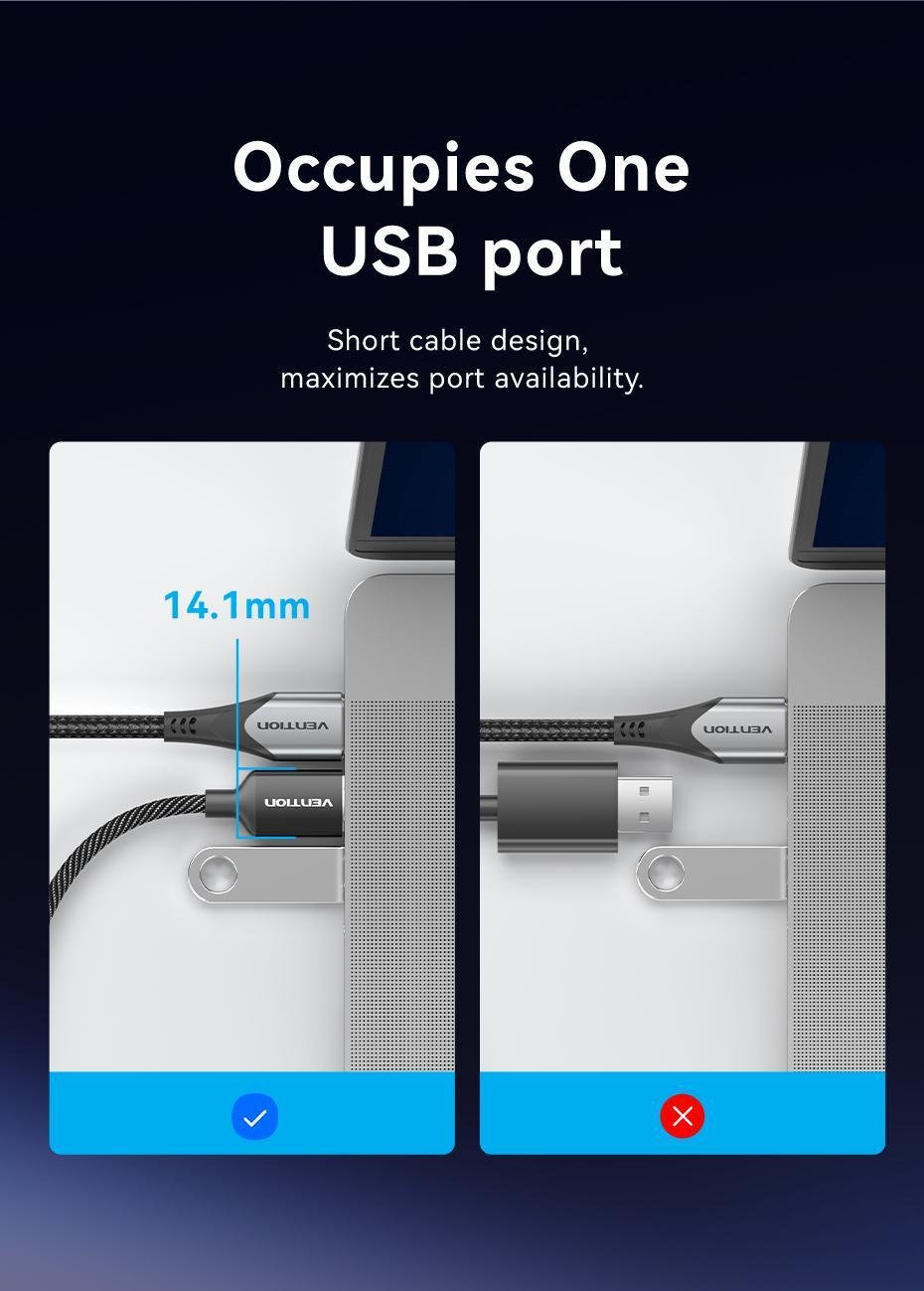 Зовнішня звукова карта Vention USB 1 м звук 96кГц/24біт OMTP/CTIA шумозаглушення DSP алюмінієвий Чорний (CVEBF) - фото 11