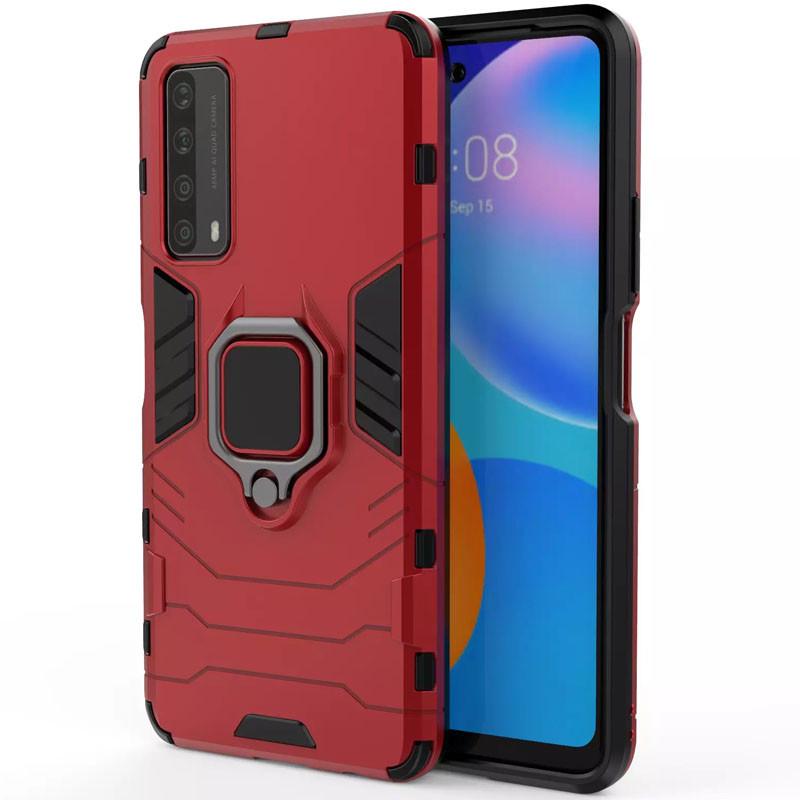 Противоударный Чехол Epik для Huawei P Smart (2021) Transformer Ring for Magnet Красный/Dante Red