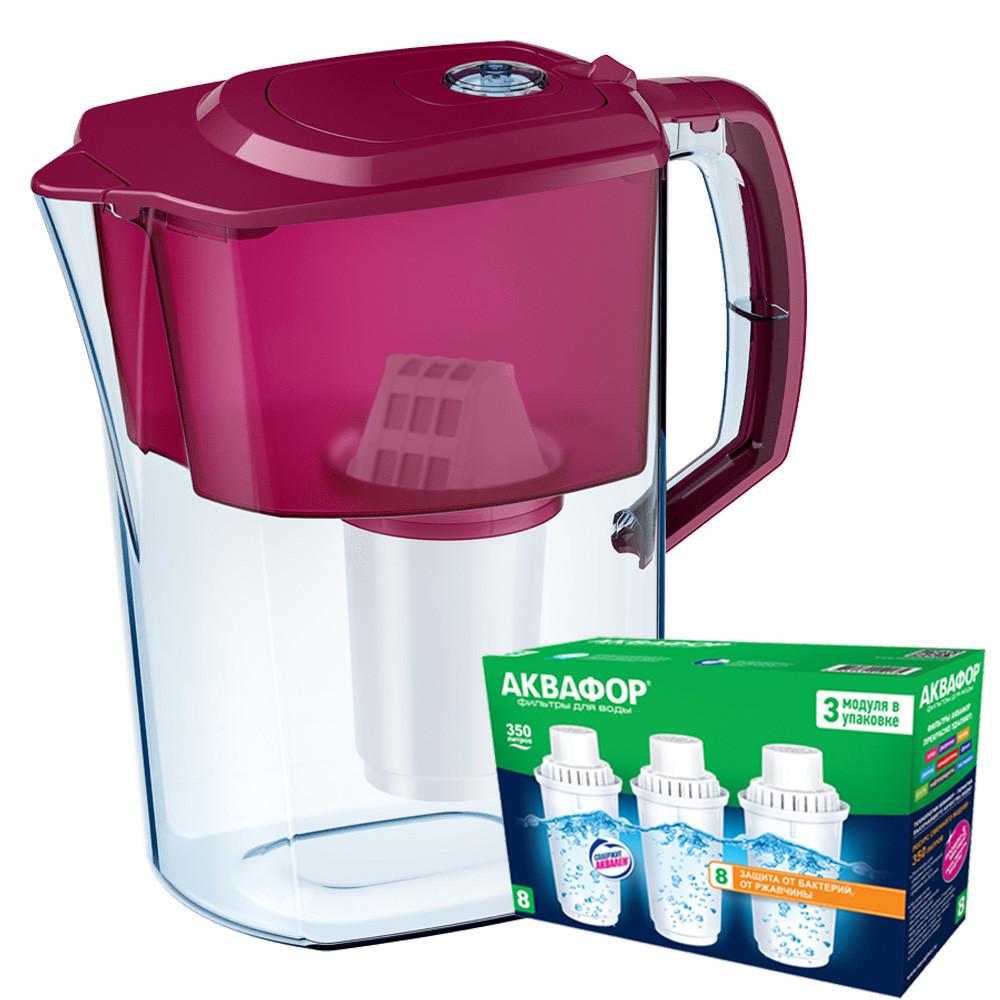 Фильтр-кувшин Аквафор Атлант три модуля B8 Вишневый (1859313941)
