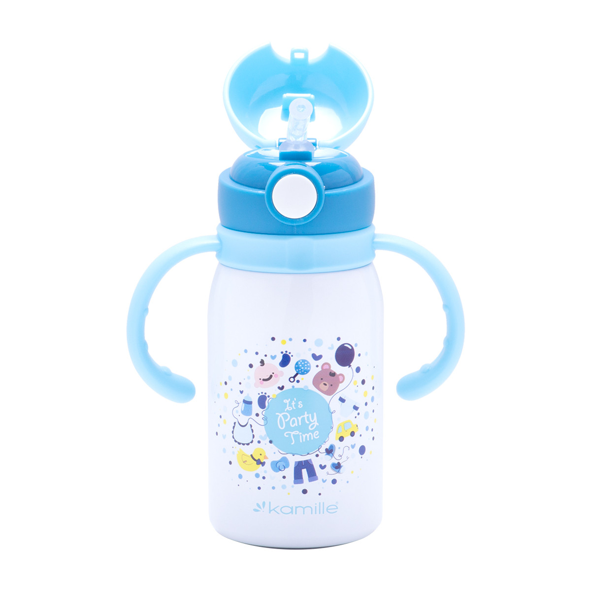 Термобутылка детская Kamille 300 мл из нержавеющей стали Голубой KM-2027