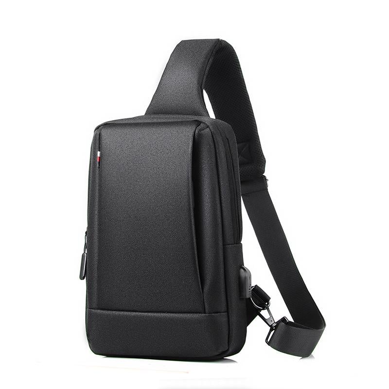 Сумка-слинг нагрудная Oumantu 903 с USB оксфорд Черный (IBM041B) Сумка-слинг нагрудная Oumantu 903 с USB оксфорд Черный (IBM041B)