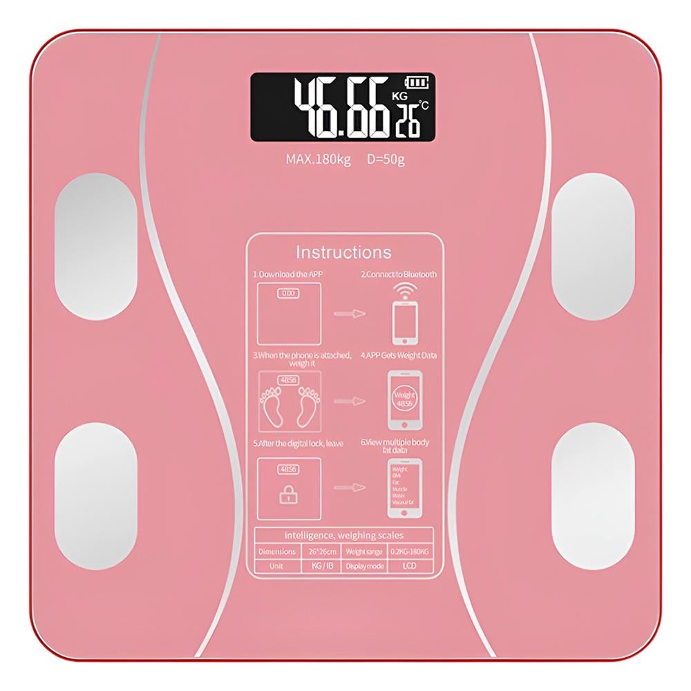 Смарт-весы напольные электронные Scale Smart iOS Android Bluetooth Розовый (cab28688)