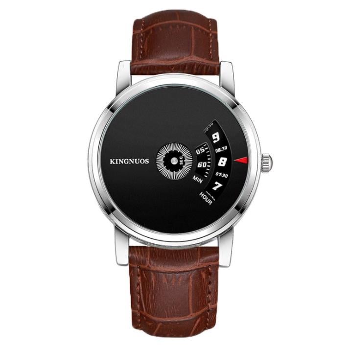 Мужские часы Kingnuos искусственная кожа Коричневый/Черный (z049-2)