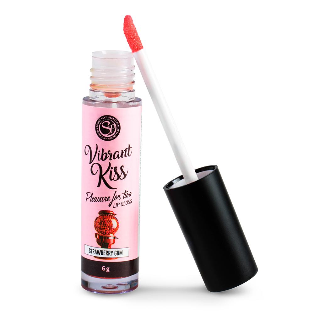 Блеск для губ с эффектом вибрации Secret Play Strawberry Gum Lip Gloss Vibrant Kiss 6 г