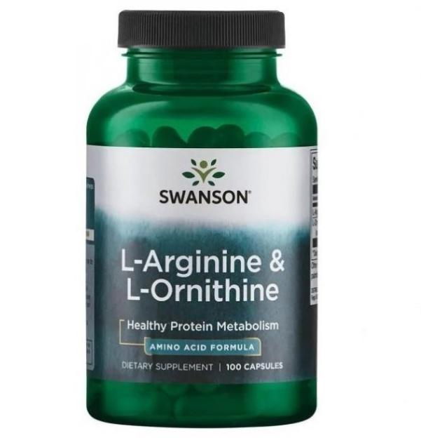 Аргинин Swanson L-Arginine & L-Ornithine 100 Caps