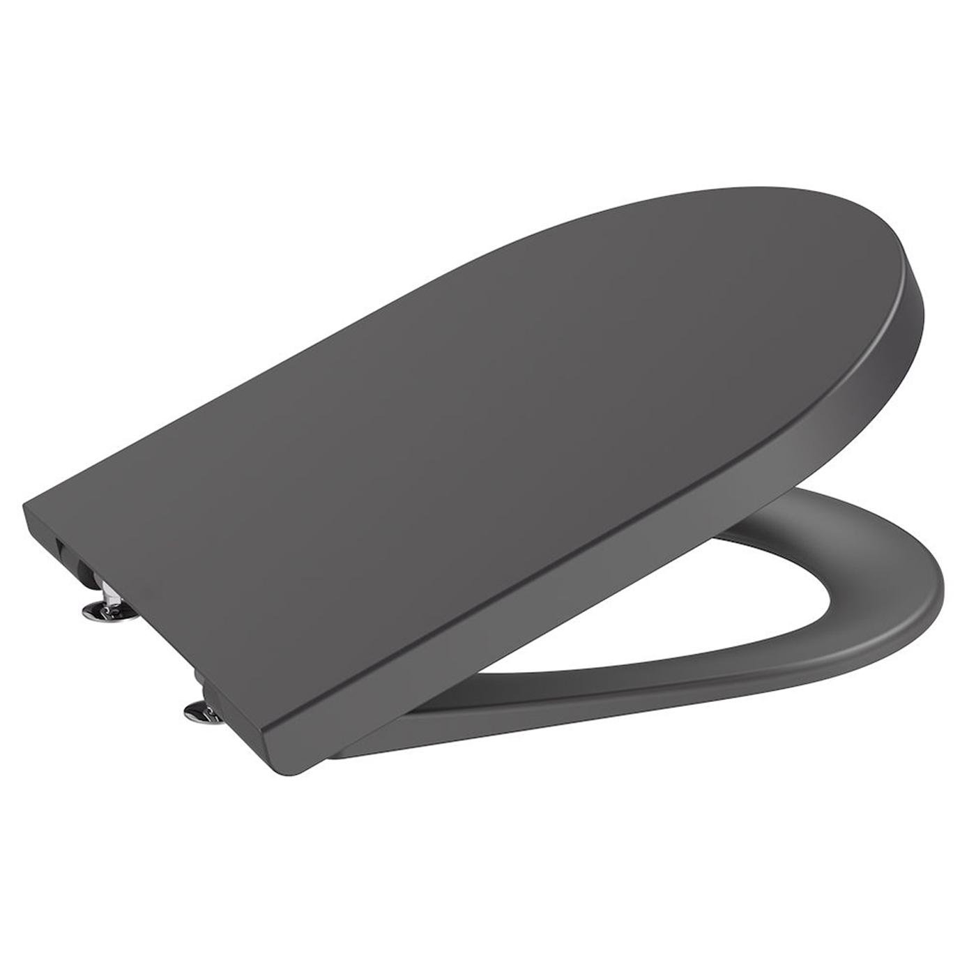 Сидіння для унітазу ROCA INSPIRA ROUND A80152264B із системою плавного опускання Онікс (100984)