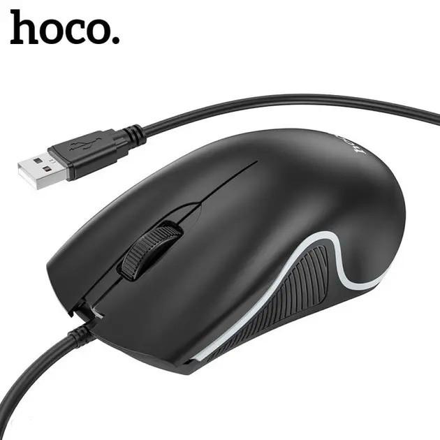 Компьютерная мышь оптическая Hoco GM19 USB RGB подсветка Черный (2275118269) - фото 3