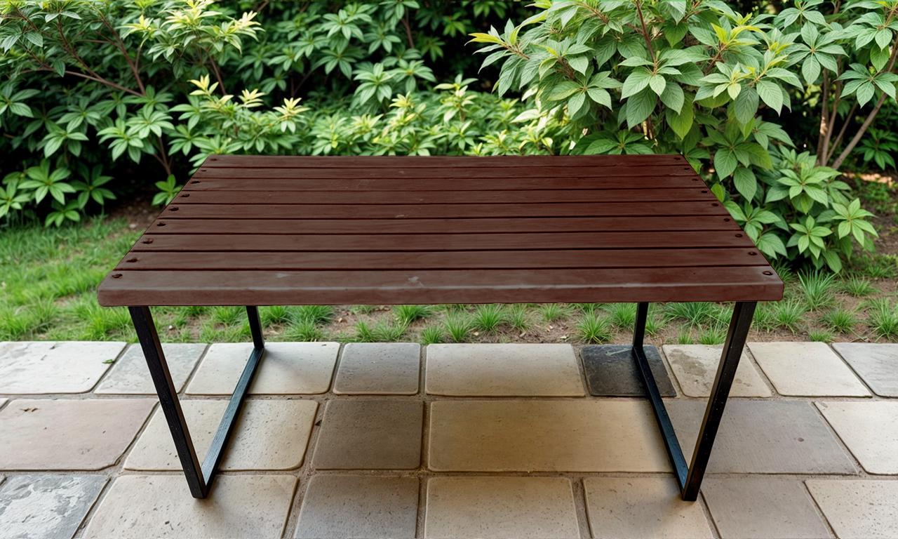 Стіл садовий Tobi Sho Грід у стилі Лофт 3000х700х800 мм Горіх - фото 1