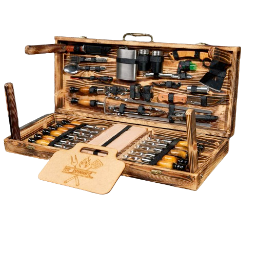 Набор шампуров Maksimys PRO-12 №3 в кейсе столике на 12 персон (19131126)