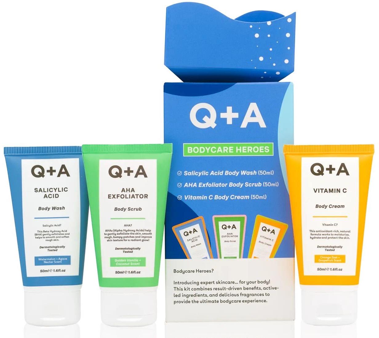 Подарочный набор для тела Q+A Bodycare Heroes Gift Set 50 мл/50 мл/50 мл