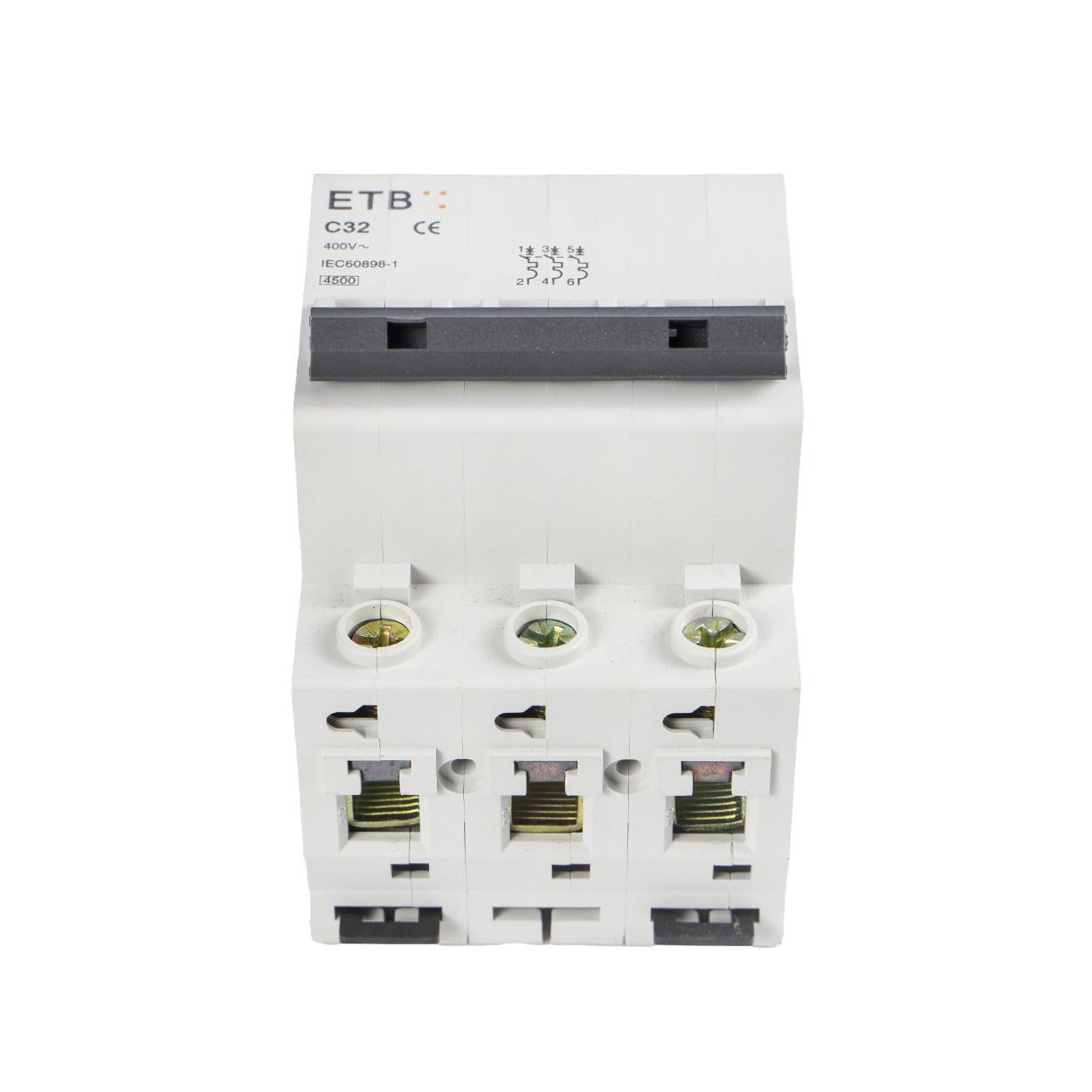 Автоматический выключатель модульный TESLA ETB C32 3-полюсный 400 В (126) - фото 3 Автоматический выключатель модульный TESLA ETB C32 3-полюсный 400 В (126) - фото 3