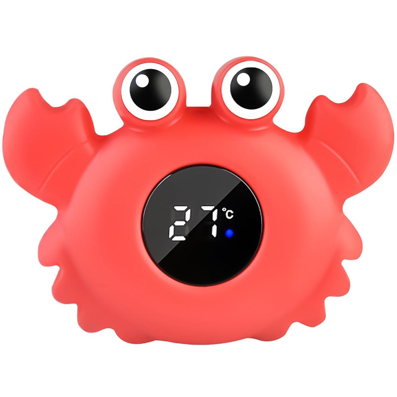Термометр детский для ванной UChef BT-02 для измерения температуры воды в форме краба Красный