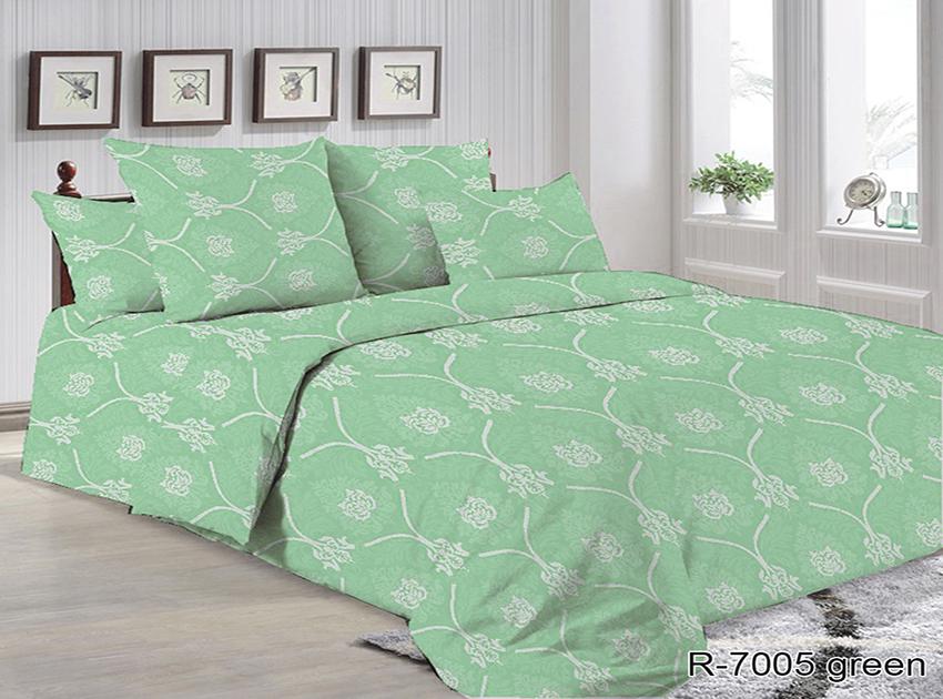 Комплект постільної білизни TAGtekstil євро наволочки 70x70 см (R7005 green)