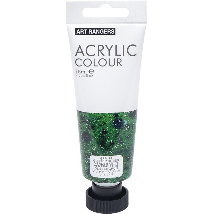 Акриловая художественная краска ART RANGER Acrylic 118 75 мл Зеленый с блестками (112300) - фото 1 Акриловая художественная краска ART RANGER Acrylic 118 75 мл Зеленый с блестками (112300) - фото 1